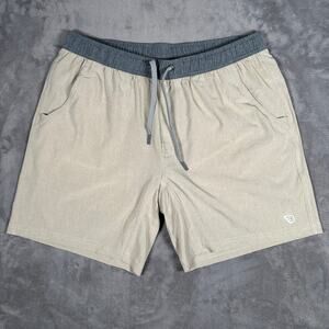 Burlebo Tan Athletic Shorts Camo Liner Stretch Performance Size Medium